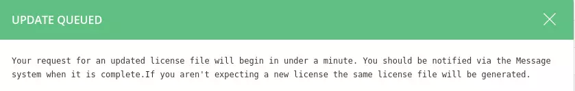 update license thành công