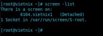 Liệt kê screen trong linux
