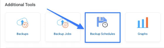 Chọn Backup Schedules tại Additional Tools
