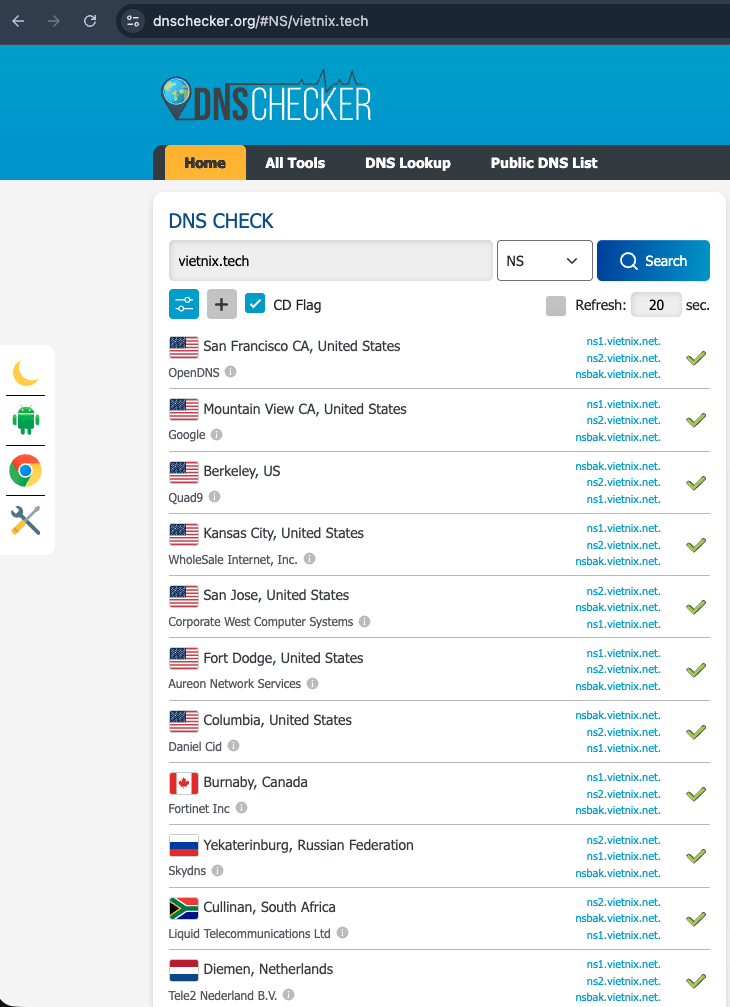 Công cụ kiểm tra trạng thái cập nhật DNS
