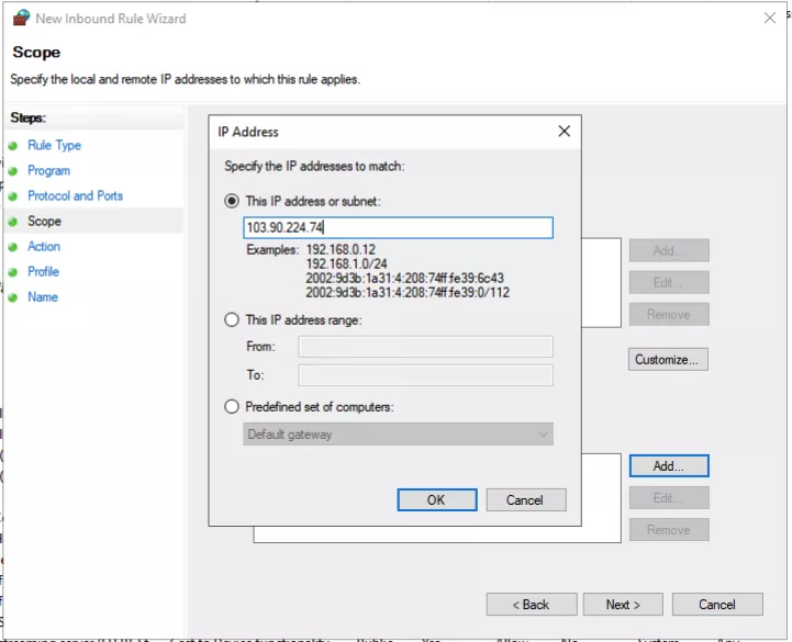 Cấu hình phạm vi áp dụng của quy tắc