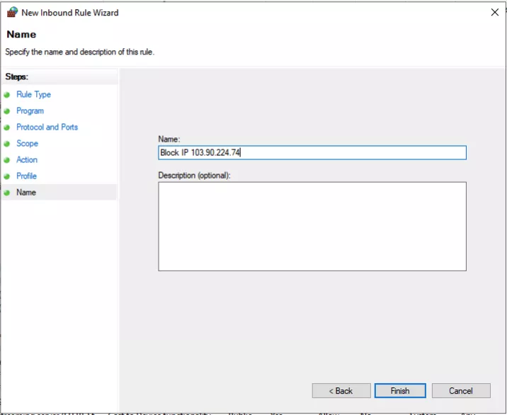Đặt tên và hoàn tất quy tắc