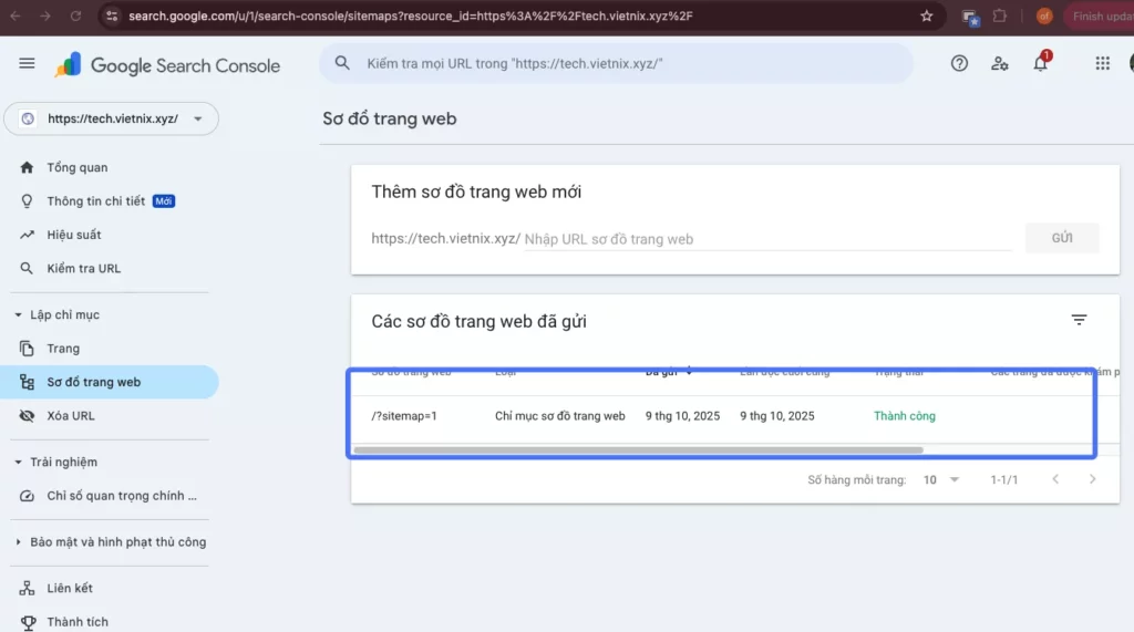 Yêu cầu Google lập chỉ mục lại