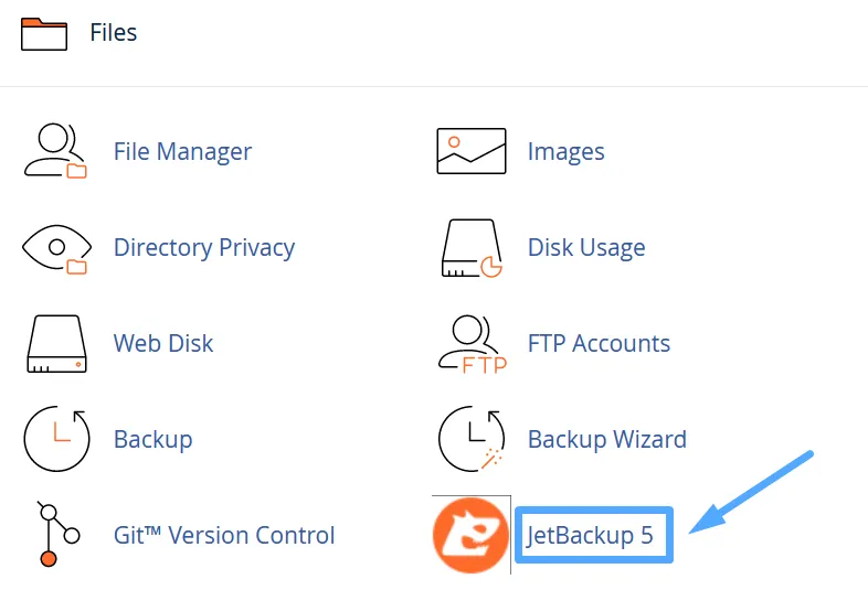 Chọn JetBackup 5