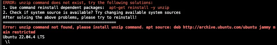 Thông báo gói Zip chưa tồn tại trên hệ thống