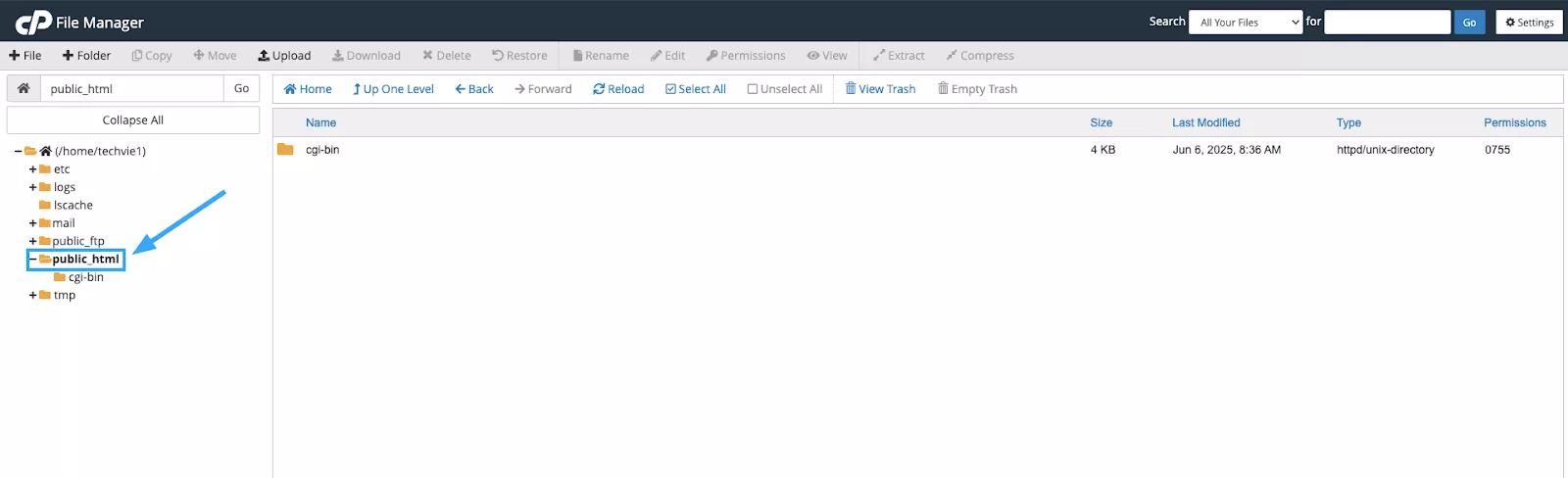Điều hướng đến thư mục gốc