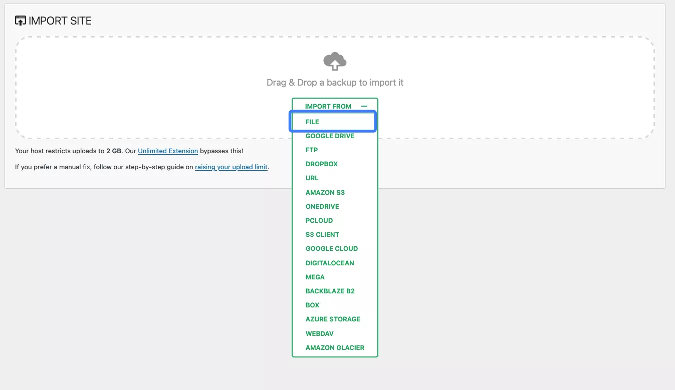 Click chọn Import From và chọn File 