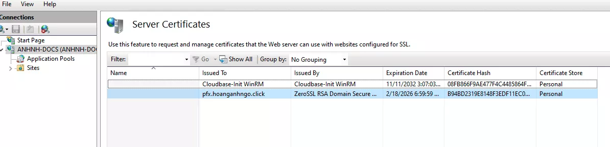 Danh sách chứa Friendly name  