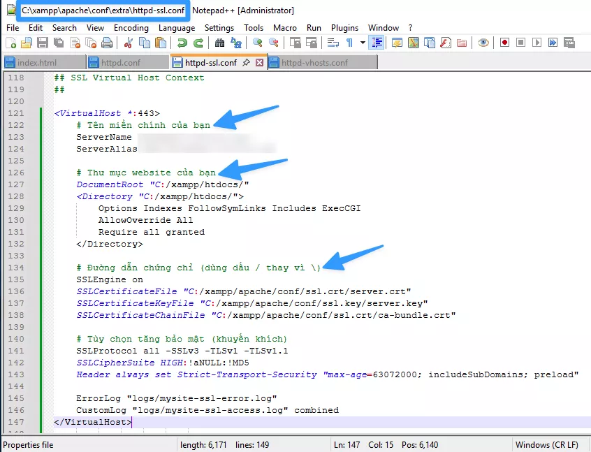 Thay đổi cấu hình 