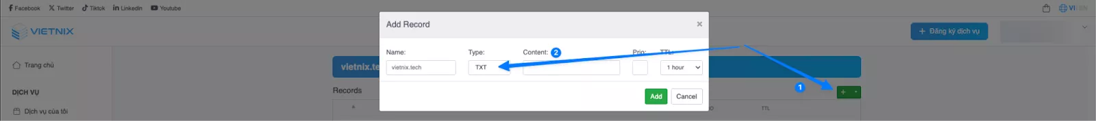 Thêm bản ghi mới