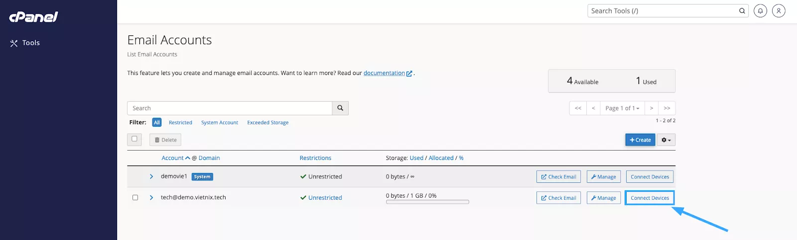 Xem thông số máy chủ 