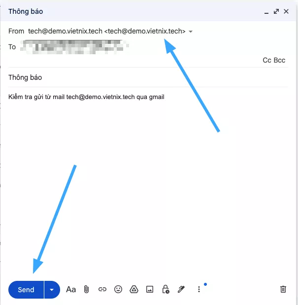 Gửi mail qua mail khác 