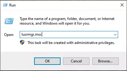 Chạy lệnh lusrmgr.msc