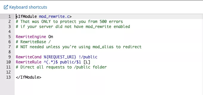 Nội dung file .htaccess  