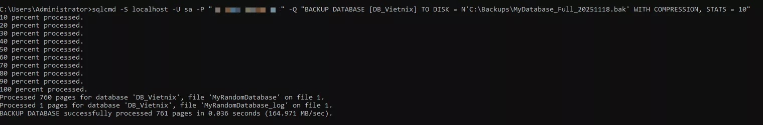 Backup full database