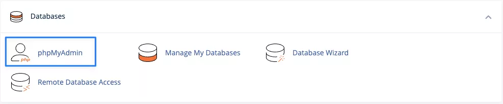 Truy cập phpMyAdmin 