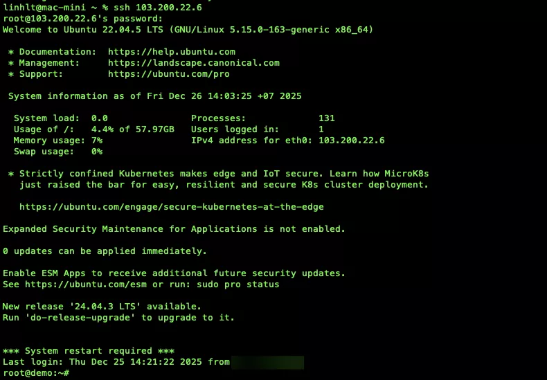 Đăng nhập vào VPS
