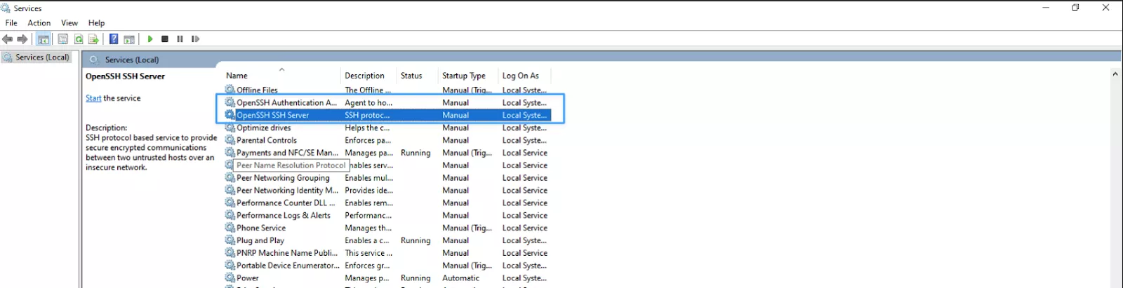 Cấu hình dịch vụ khởi động tự động 
