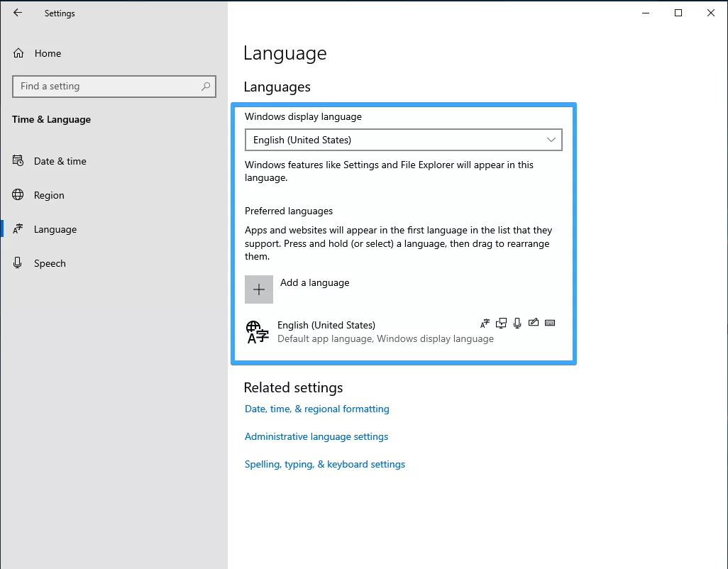Xem danh sách các ngôn ngữ hiện có 
