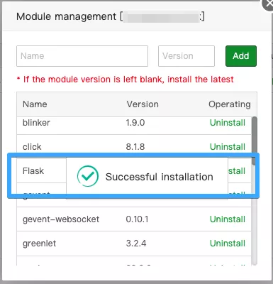 Cài đặt thành công 