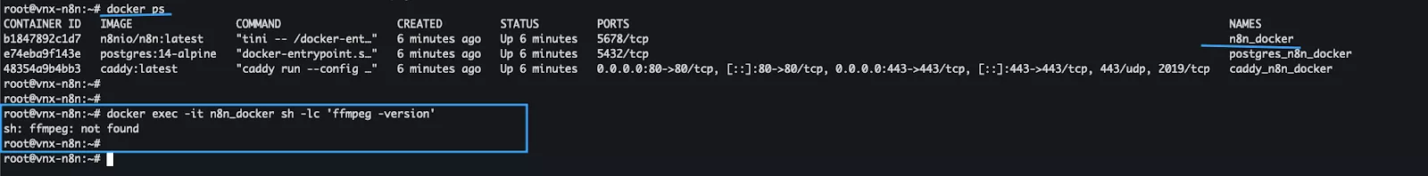 Kiểm tra FFmpeg đã tồn tại hay chưa qua terminal 