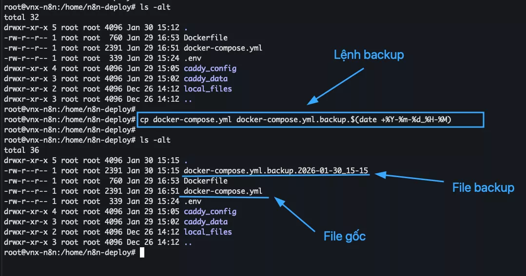 Backup file cấu hình 