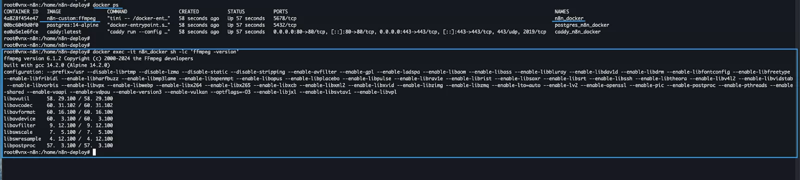 Kiểm tra kết quả qua terminal 
