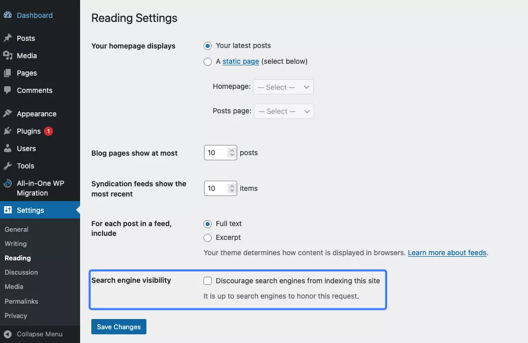 Kiểm tra xem website có đang bị chặn index hay không 