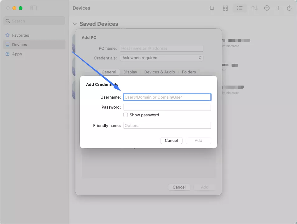 Điền tên người dùng và mật khẩu  