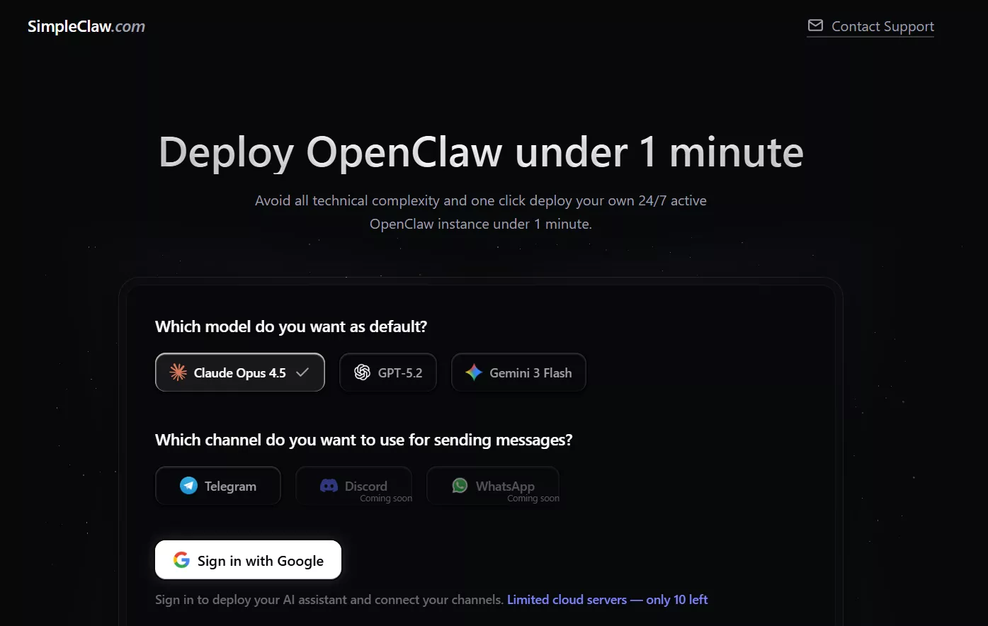 Triển khai OpenClaw trên SimpleClaw 