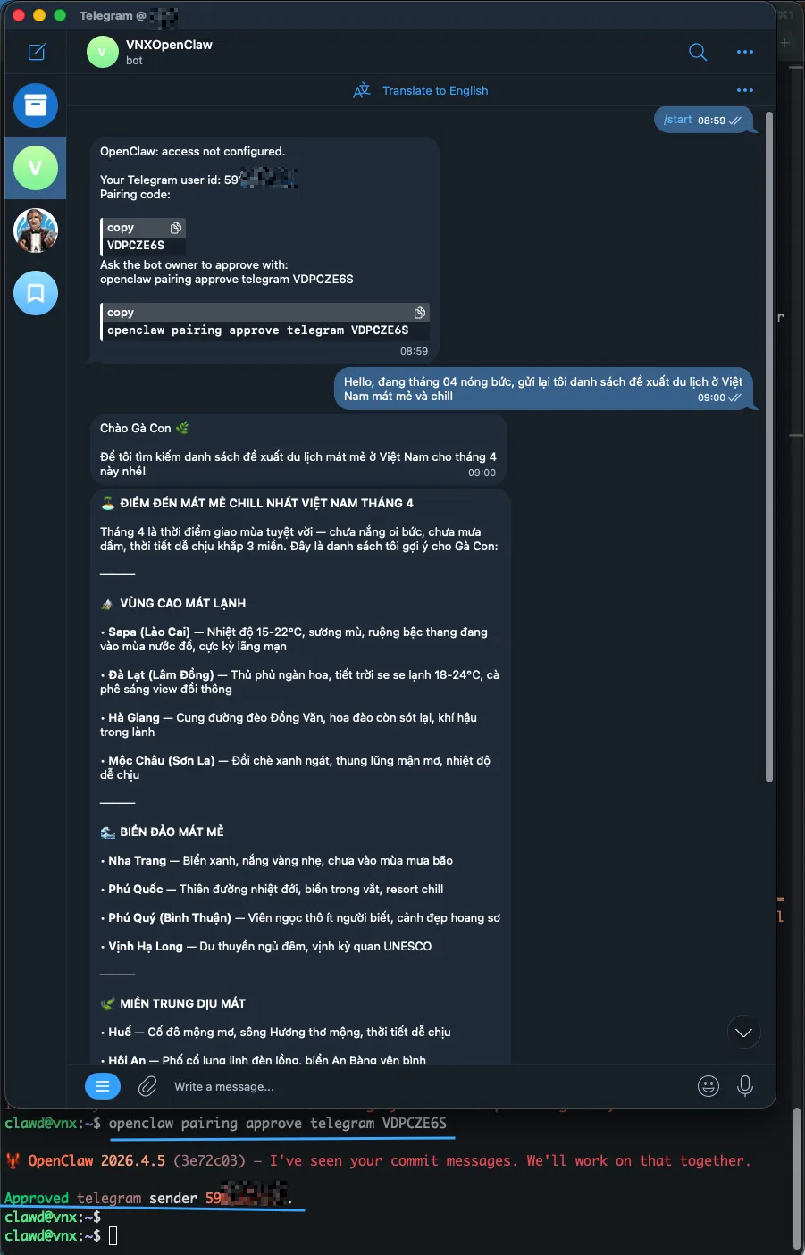Bắt đầu trò chuyện với AI ngay trên Telegram