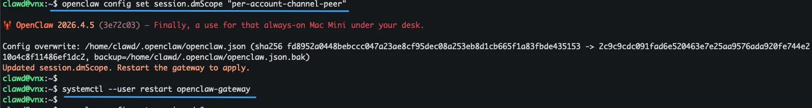 Tách session cho từng người dùng