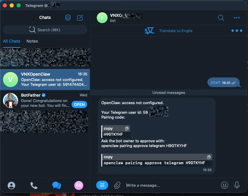 Chat với Telegram bot 