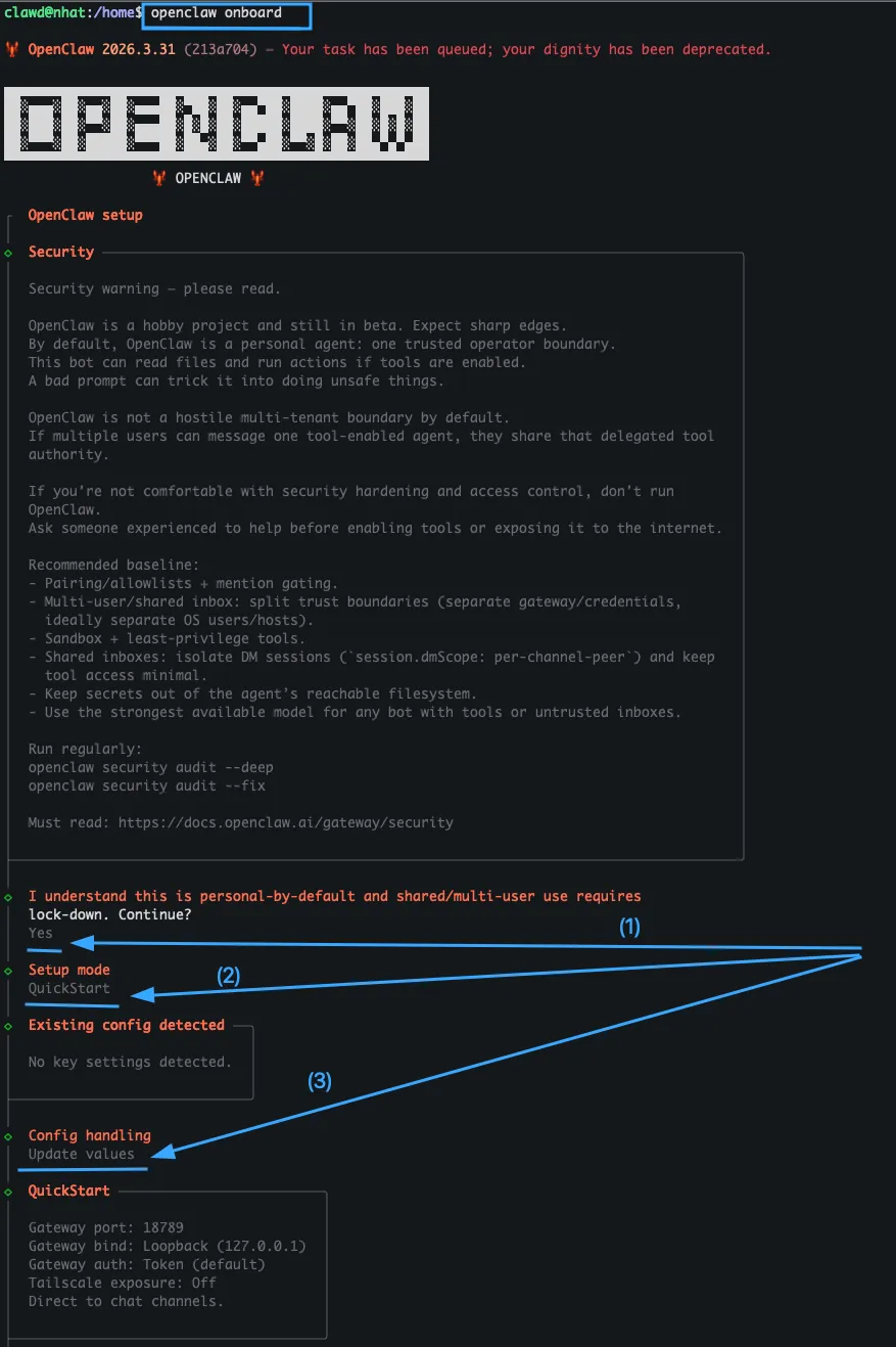 Tuỳ chọn các cấu hình 