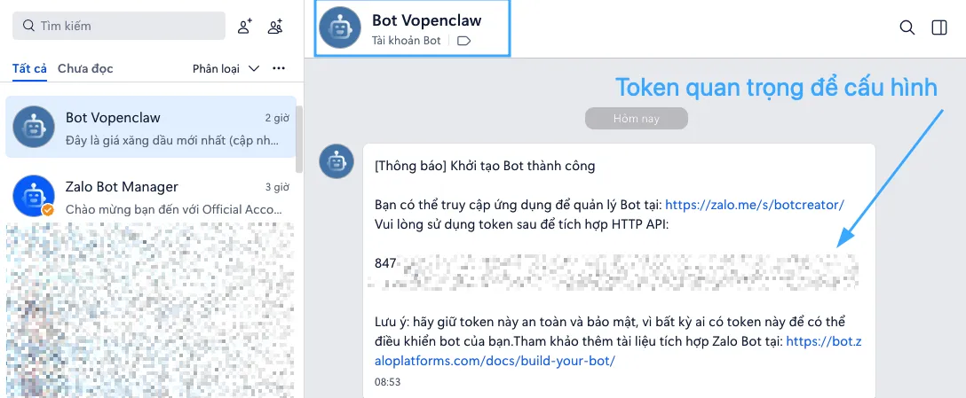 Lấy Bot Token
