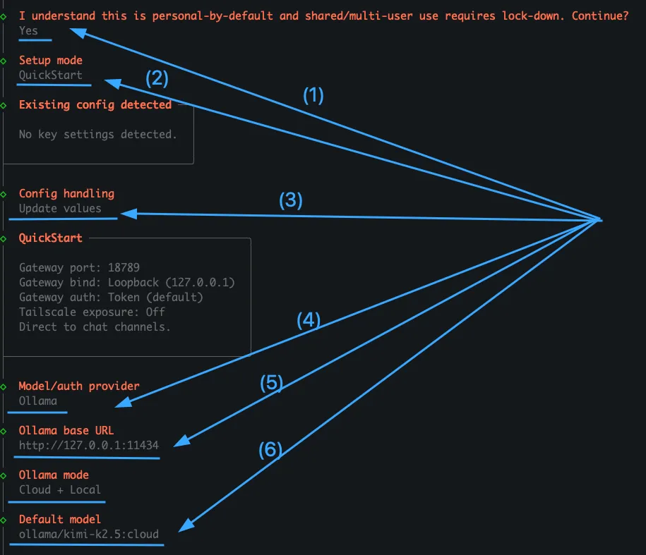 Cấu hình OpenClaw Onboarding