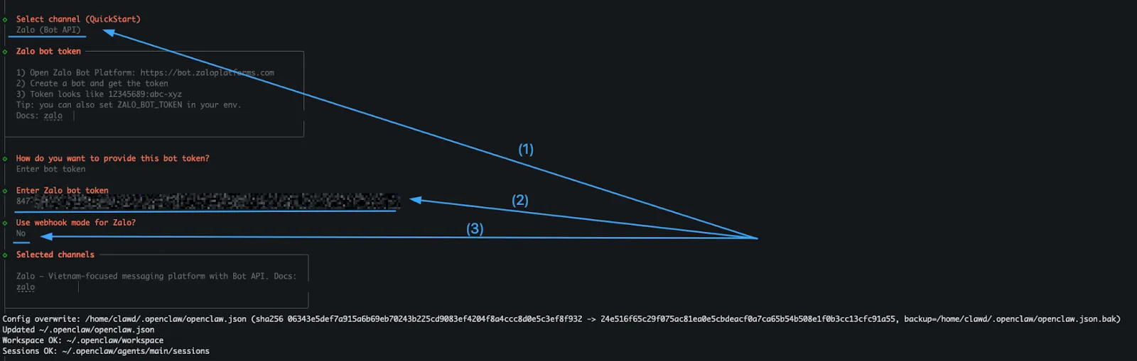 Kết nối kênh Zalo Bot