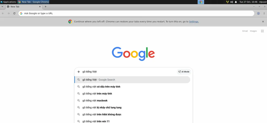 Gõ tiếng Việt trong Google Chrome trên VPS